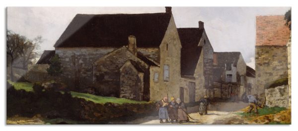 Alfred Sisley - Frau geht durch den Wald, Glasbild Panorama Rabatt